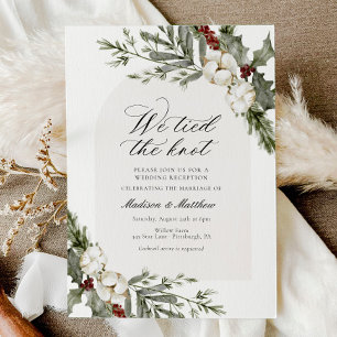 Invitation Nous avons lié la réception de mariage d'hiver Kno