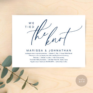 Invitation Nous Avons Lié Le Dîner Romantique Mariage Elopeme