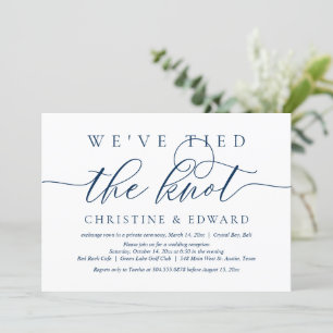 Invitation Nous Avons Lié Le Knot, Elopement Mariage, Marine