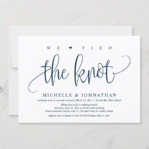 Invitation Nous Avons Lié Le Knot, Mariage Elopement Party In