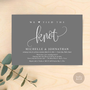 Invitation Nous Avons Lié Le Knot, Mariage Elopement Party In