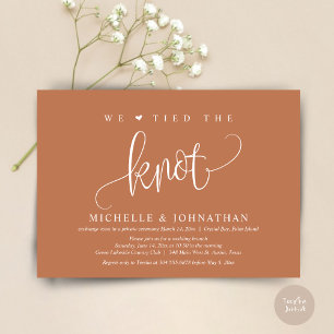 Invitation Nous Avons Lié Le Knot, Mariage Elopement Party In