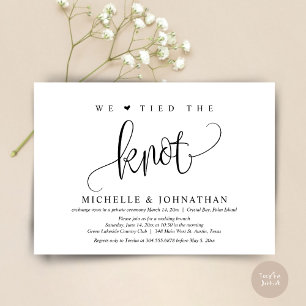 Invitation Nous Avons Lié Le Knot, Mariage Elopement Party In