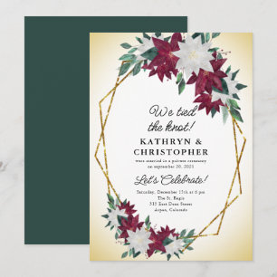 Invitation Nous Avons Lié Le Mariage De Noël Knot Poinsettias