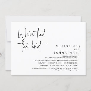 Invitation Nous avons lié le noeud, parti Mariage Elopement