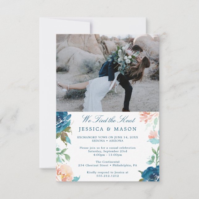 Invitation Nous Avons Lié L'Invitation De Knot Eloped Faire-p (Devant)