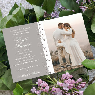 Invitation Nous Avons Marié Parties scintillant Coeur Photo E
