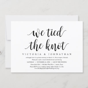 Invitation Nous Avons Mis Le Knot, Dîner Mariage Elopement