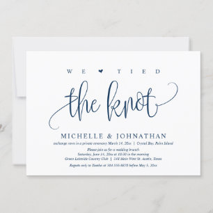 Invitation Nous Avons Mis Le Noeud, Parti Mariage Elopement