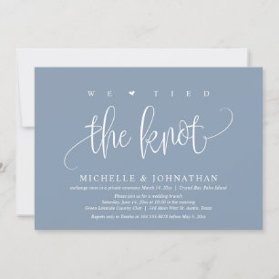 Invitation Nous Avons Mis Le Noeud, Parti Mariage Elopement