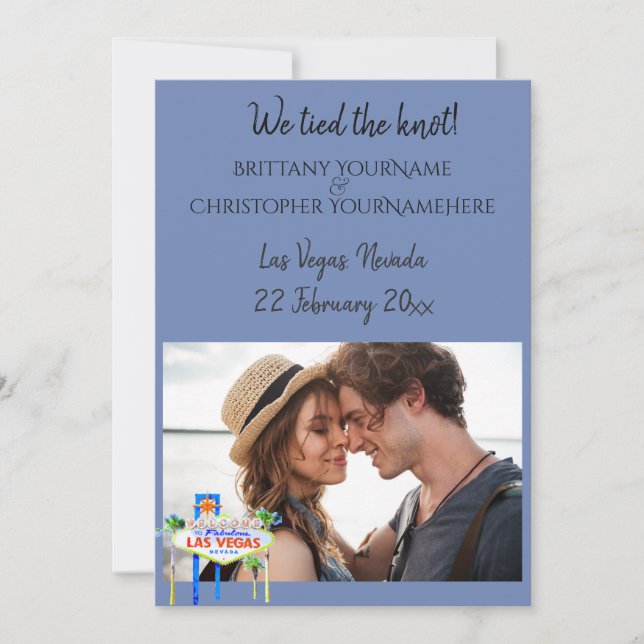 Invitation Nous avons noué le nœud Annonce de mariage à Las V (Devant)