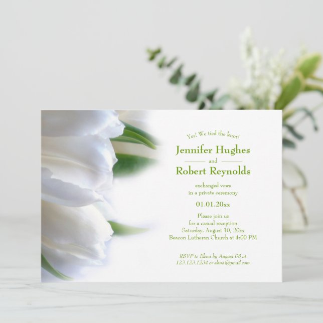 Invitation Nous avons noué le nœud Annonce de mariage floral  (Debout devant)