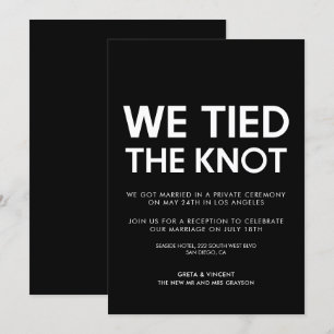 Invitation Nous avons noué le nœud Annonce de mariage moderne