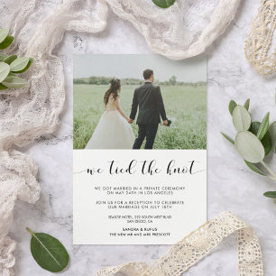 Invitation Nous avons noué le nœud Annonce photo élégante