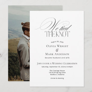Invitation Nous avons noué le nœud avec Réception de mariage