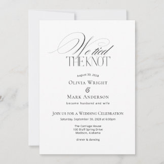Invitation Nous avons noué le Nœud avec Réception de Mariage