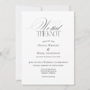 Invitation Nous avons noué le nœud avec réception de mariage