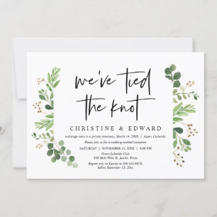 Invitation Nous avons noué le nœud, célébration de l'élopemen