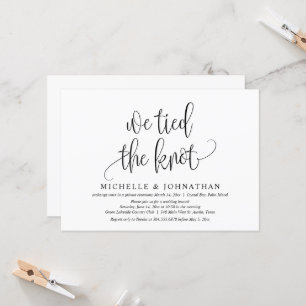 Invitation Nous avons noué le nœud, Célébration de mariage en