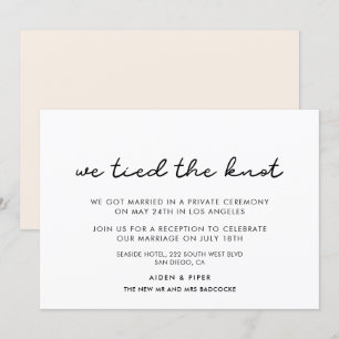Invitation Nous avons noué le nœud d'annonce de mariage simpl