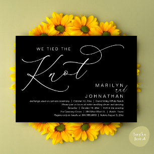 Invitation Nous avons noué le nœud, dîner de mariage en fuite