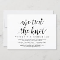 Nous avons noué le nœud, dîner d'élopement de mari