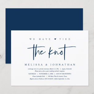 Invitation Nous avons noué le nœud, Fête de Mariage en Intime