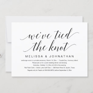 Invitation Nous avons noué le nœud, Fête de Mariage en Intime