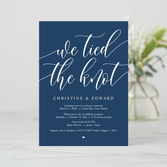 Invitation Nous avons noué le nœud, Fête d'élopement de maria (Debout devant)