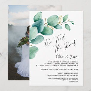 Invitation Nous avons noué le nœud Feuilles d'eucalyptus Phot