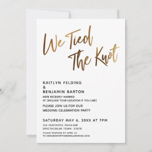 Invitation Nous avons noué le nœud Or Écriture manuscrite Sim