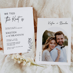 Invitation Nous avons noué le nœud Photo de mariage minimalis