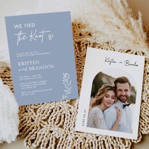 Invitation Nous avons noué le nœud poussiéreux bleu Photo Pos