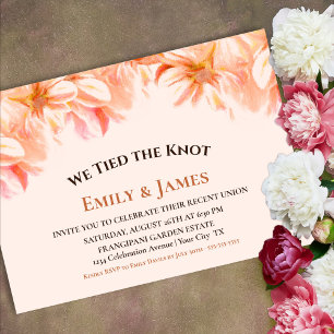 Invitation Nous avons noué le nœud Réception de mariage flora