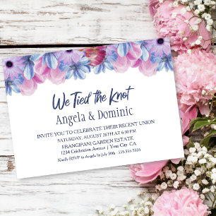 Invitation Nous avons noué le nœud Réception de mariage flora