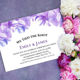 Invitation Nous avons noué le nœud Réception de mariage flora