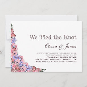 Invitation Nous avons noué le nœud Réception de mariage flora