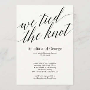 Invitation Nous avons noué le nœud Réception de mariage Scrip