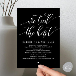 Invitation Nous avons noué, Mariage Elopement Dinner Party