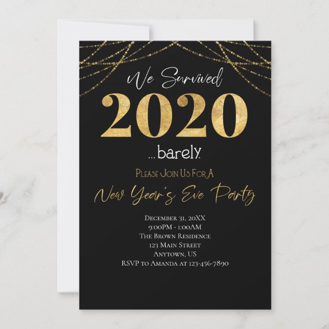 Invitation Nous avons survécu au Nouvel An 2020 2021 (Devant)