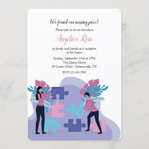 Invitation Nous avons trouvé la pièce manquante Fête d'adopti