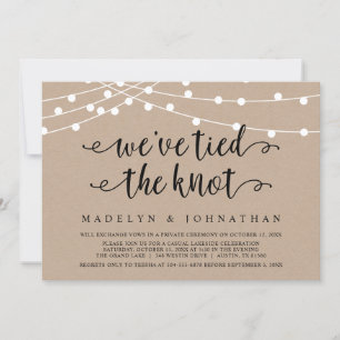 Invitation Nous avons uni nos vies, Fête de Mariage en Intime