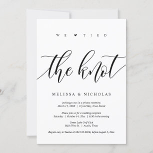 Invitation Nous avons uni nos vies, Mariage Fuite Party