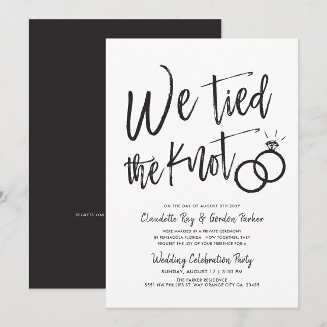 Invitation Nous avons uni nos vies | Soirée après mariage (Devant / Derrière)