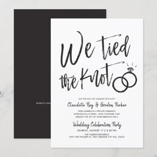 Invitation Nous avons uni nos vies   Soirée après mariage