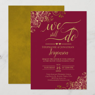 Invitation Nous Continuons À Faire Élégant Bourgogne & Gold V