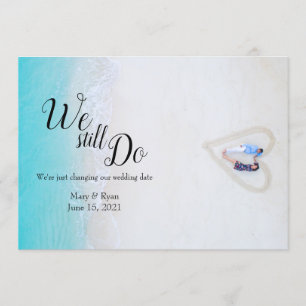Invitation Nous continuons Report de mariage Mise à jour si