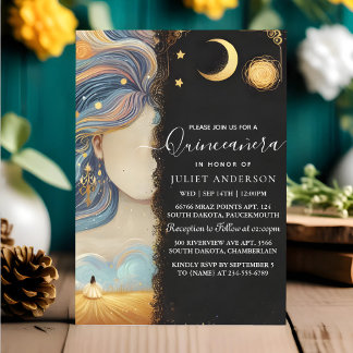 Invitation Nous Dark Fun Star Prom Starry Night Sky Quinceane