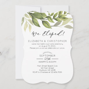 Invitation Nous Eloped Aquarelle Verdure Mariage Elopement