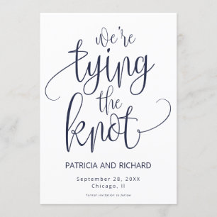 Invitation Nous essayons le noeud enregistrer la date non pho